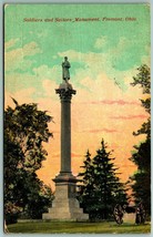 Soldier&#39;s Monument Fremont OH Ohio 1914 DB Postcard J1 - £3.83 GBP