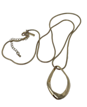 White House Black Market Goldtone Pendant on Snake Chain Necklace 33&quot; - $260.17 MXN