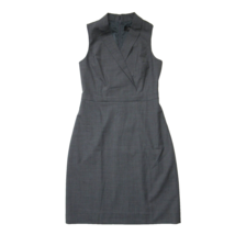 NWT J.Crew Tuxedo Sheath in Heather Coal V-Neck Sleeveless Stretch Wool Dress 6 - $71.28