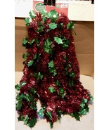 Christmas Tinsel Garland 15 Feet Long Red &amp; Green By Winter Wonder NIB 273Z - $5.49