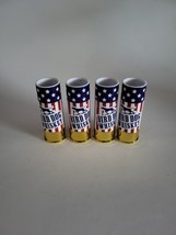 4 Bird Dog Whiskey Shot Glasses 12 Gauge Shotgun Shell American Flag Des... - $21.68