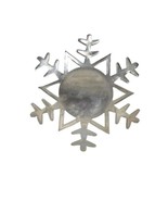 Crate &amp; Barrel Candle Holder 7&quot; Winter Snowflake Jar Pillar Plate Shiny ... - £11.67 GBP