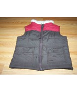 Toddler Size XS 3-4 Gymboree Dark Brown Red Puffer Vest Faux Fur Collar ... - $22.00