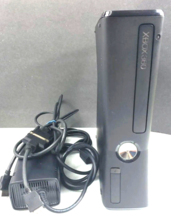 Microsoft Xbox 360 Slim Matte Black Console Tested No Controllers Excellent B52 - $65.99