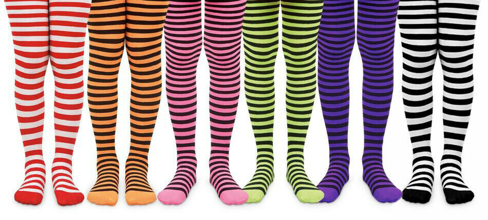 Jefferies Socks Girl Stripe Pattern Nylon Stocking Dance Valentines Tights
