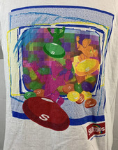 Vintage Skittles T Shirt Single Stitch Promo Tee Taste The Rainbow Large USA 90s - £70.47 GBP