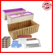 Professional 2-Piece Silicone Soap Molds and Stainless Steel Cutter Set ... - $55.43