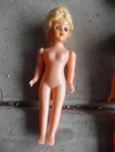 Vintage 1960s Thin Plastic Blonde Character Girl Doll 7 1/2&quot; Tall - £12.52 GBP