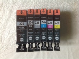 6-Pack Genuine CANON PGI-225PGBK  CLI-226 B/C/M/Y/GY Ink Cartridges - £47.30 GBP