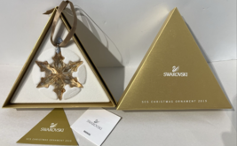 Gold 2015 Swarovski Crystal SCS Christmas Ornament MIB 5135903 - £87.22 GBP