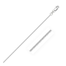 14k White Gold Diamond Cut Round Wheat Chain 1.1mm Width 16&quot;-30&quot; Inch Length - £272.65 GBP+