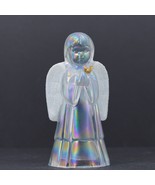 Fenton Nativity Angel Iridescent Clear Blue Art Glass Christmas Decor RA... - $67.19