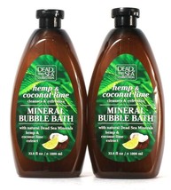 2 Bottles Dead Sea Collection 33.8 Oz Hemp &amp; Coconut Lime Mineral Bubble Bath - £22.01 GBP