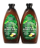 2 Bottles Dead Sea Collection 33.8 Oz Hemp &amp; Coconut Lime Mineral Bubble... - £20.90 GBP