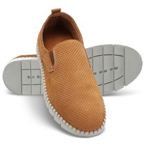 Hammacher Gentleman&#39;s Breathable Comfort Leather Slip Ons TAN 10 Shoes PRIMOCX - £37.92 GBP