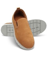 Hammacher Gentleman&#39;s Breathable Comfort Leather Slip Ons TAN 10 Shoes P... - $64.89 CAD