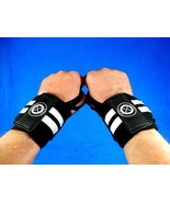 18&quot; Wrist Wraps (Pair) ~ Spot Lion Fitness, Weight Lifting, Black/Stripe... - £7.61 GBP