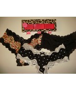 Victoria&#39;s Secret XS cheeky panty GIFT box Black White Animal Print Polk... - $39.99