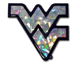 west virginia mountaineers silver logo reflective vinyl decal usa made - £15.63 GBP