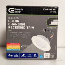 Commercial Electric 4 in. Selectable Color Changing White Recessed Light Trim - £11.96 GBP
