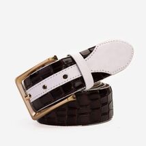 The Bellagio Brown & White Leather Belt image 3