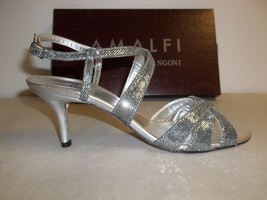 Amalfi by Rangoni Size 6 M Colle Silver Glitter Heels Sandals New Womens Shoes - £94.17 GBP