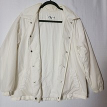 Womens Windbreaker Jacket Current Seen Size M Snap Front Off White Vintage - £10.85 GBP