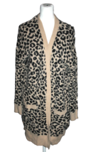 Jessica Simpson Animal Print Long Cardigan Sweater with Pockets Size Lar... - £17.92 GBP