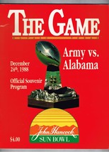 1988 Sun Bowl Game Program Army Black Knights Alabama Crimson Tide - £116.16 GBP