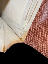 Vintage Crocodile Croc Embossed Zambia & Siega Brown Faux Leather Clutch Bag image 5