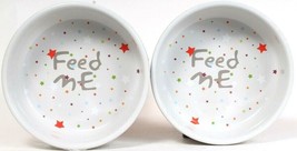 1 Set Petface Velcro Brand Feed Me Colorful Stars Food &amp; Water Bowl - £15.97 GBP