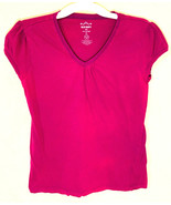 Old Navy Girls XXLG Burgundy V Neck Cap Sleeve T shirt - $14.53