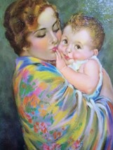 Irene Patten Women And Baby Art Print Vintage Lithograph Textured 1929 Unused  - £37.70 GBP