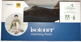 Isotoner Men&#39;s Memory Foam eco Comfort Slippers Large 8-9 Dark Brown New - £17.64 GBP