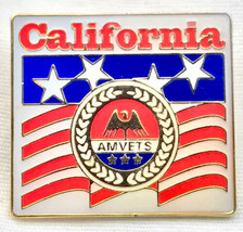 AMVETS California Pin USA Veterans Patriotic Flag - £7.86 GBP