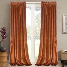 Roslynwood Home Velvet Bright Orange Curtain 84 Inch - Heavy Duty Curtains - £41.55 GBP