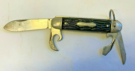 Colonial 4 Tool Vtg Forest Master USA Folding Pocket Knife Fishing Camping - £31.56 GBP