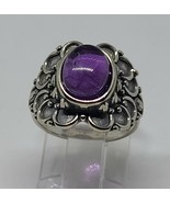 Oval Amethyst Ring 925 Sterling Silver Size 9.25 Vintage Style / FREE SH... - $538.46 MXN
