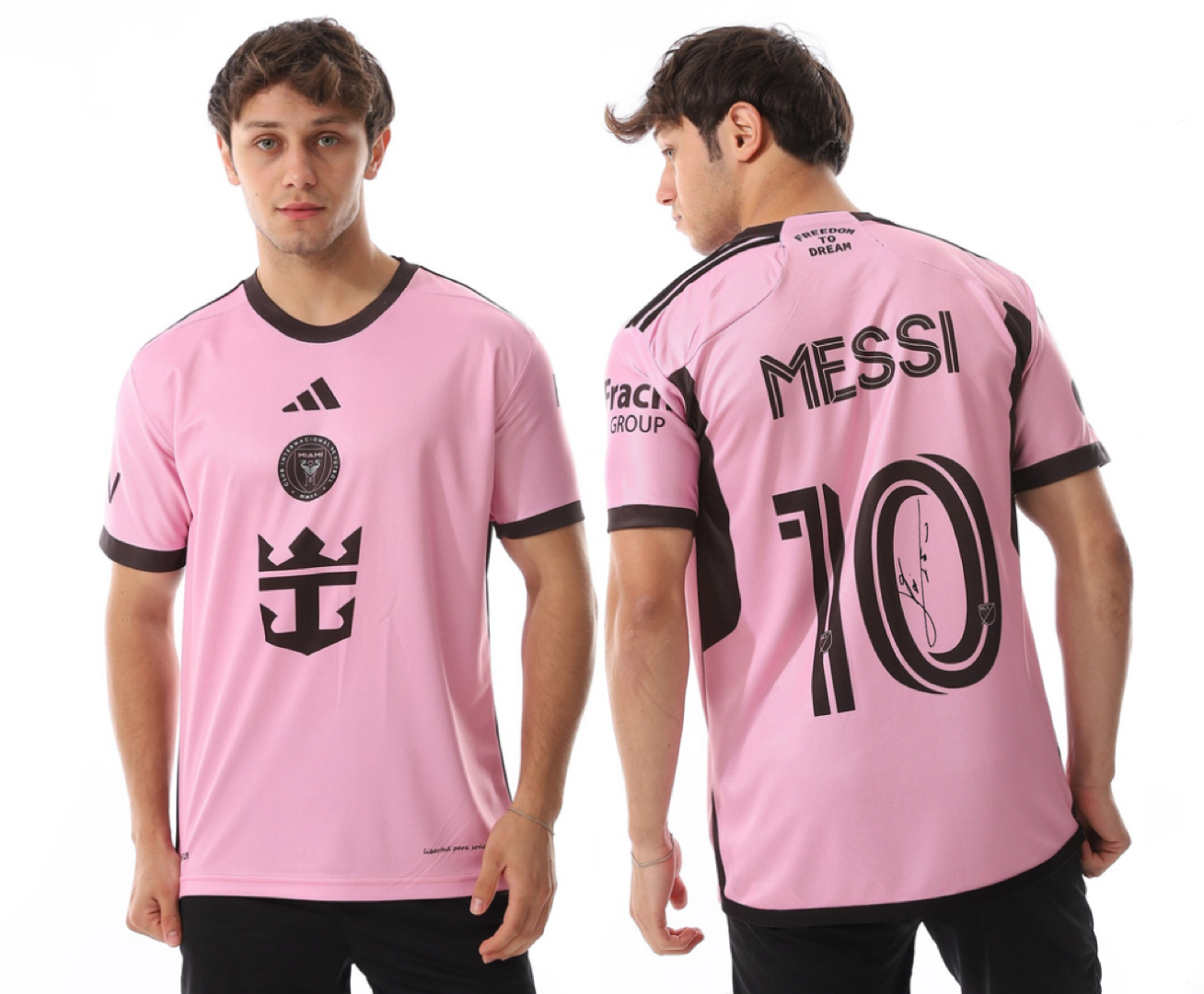 INTER MIAMI 2025 HOME JERSEY WITH MESSI PRINTED SIGNATURE // FREE SHIPPING