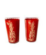 2 Vintage 1950’s Asian Goddess Red Glasses Highball Tumblers Culver Thai... - $162.46 MXN