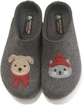 HAFLINGER Grizzly Papai Dog Cat GRAY  Arch Support Slipper  US 4  EU 35 ... - $109.99