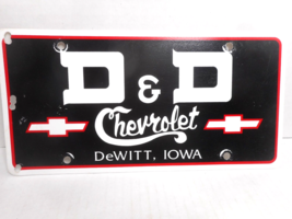 D & D Chevrolet DeWitt, Iowa Plastic Dealer License Plate Chevy Logo - £11.00 GBP