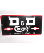D &amp; D Chevrolet DeWitt, Iowa Plastic Dealer License Plate Chevy Logo - £11.16 GBP