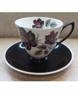Royal Albert Bone China Rose Masquerade Tea Cup &amp; Saucer Black England - $26.21 CAD