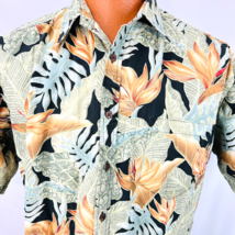 Vintage Cooke Street Hawaiian Aloha L Shirt Bird Of Paradise Tropical Honolulu - £39.17 GBP