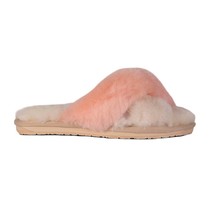 Cloud Nine ladies duo-tone emma sheepskin slipper in CREAM/PEACH - $57.00