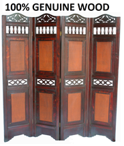 4 PANEL VICTORIAN WOODEN SCREEN ROOM DIVIDER FOLDABLE PARAVENT PARTITION - $159.71