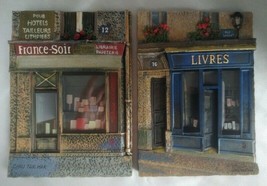 Lot (2) CHIU TAK HAK Paris Store Fronts 3D Resin Wall Plaques (12 &amp; 76) 4.5 x 6&quot; - £11.74 GBP