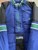 Vtg Rare Starter NFL Seattle Seahawks Pull Over Jacket Mens XL Pro Line - £123.13 GBP