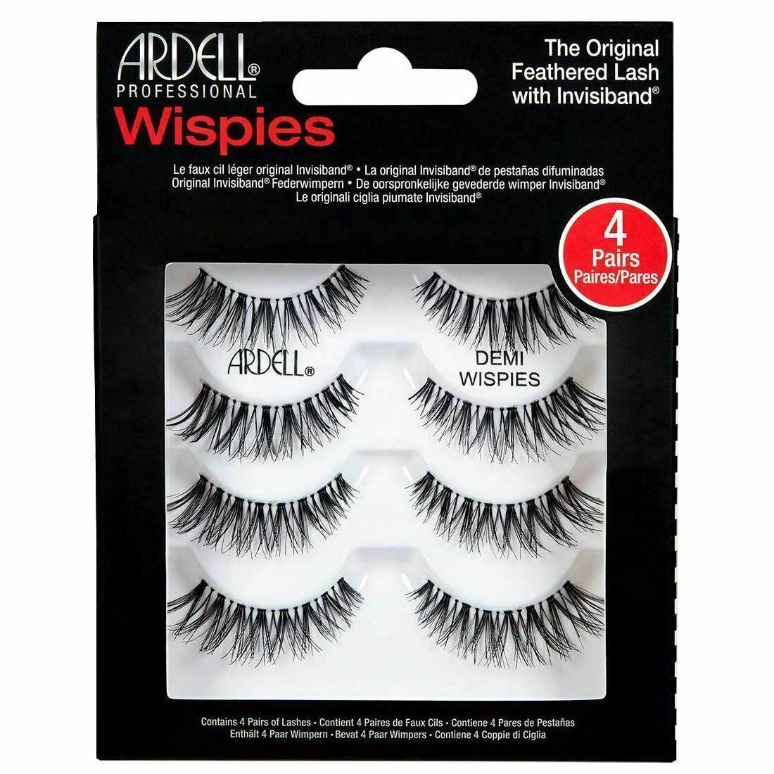 Primary image for New 4 Pairs Ardell Demi Wispies Natural Multipack False Eyelashes Fake Eye Lash